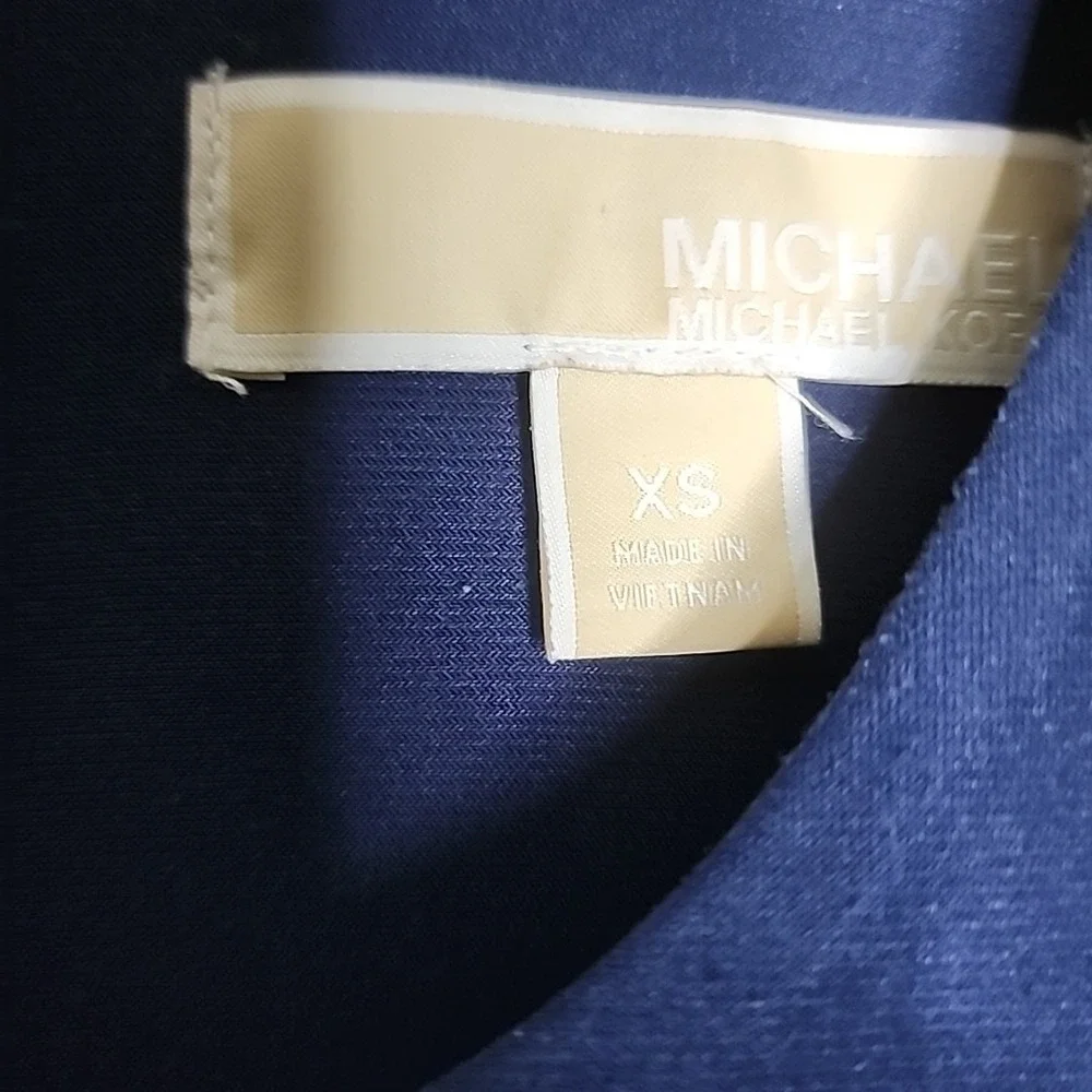 Michael‎ Kors Jumpsuit Sleeveless Wide Leg Navy Blue XS Gold Grommet Layered